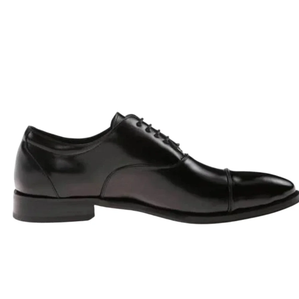 Stacy Adams Mens Black Leather Cap Toe Oxford Dress Shoes Formal Business Size 7